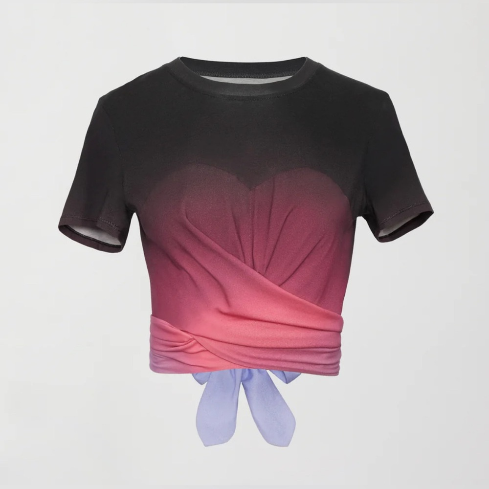 Carbon38 Black Ombré Wrap Tee and Leggings Set - Picture 8 of 8